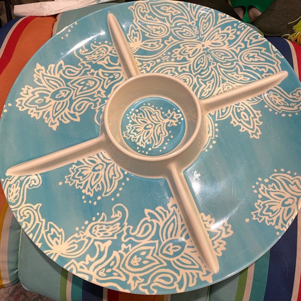 Target Home Aqua Blue Melamine Serving Party Platter Tray